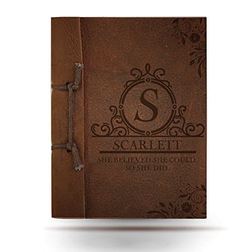 Antiqued Leather Notebook - She Believed She Could So She Did