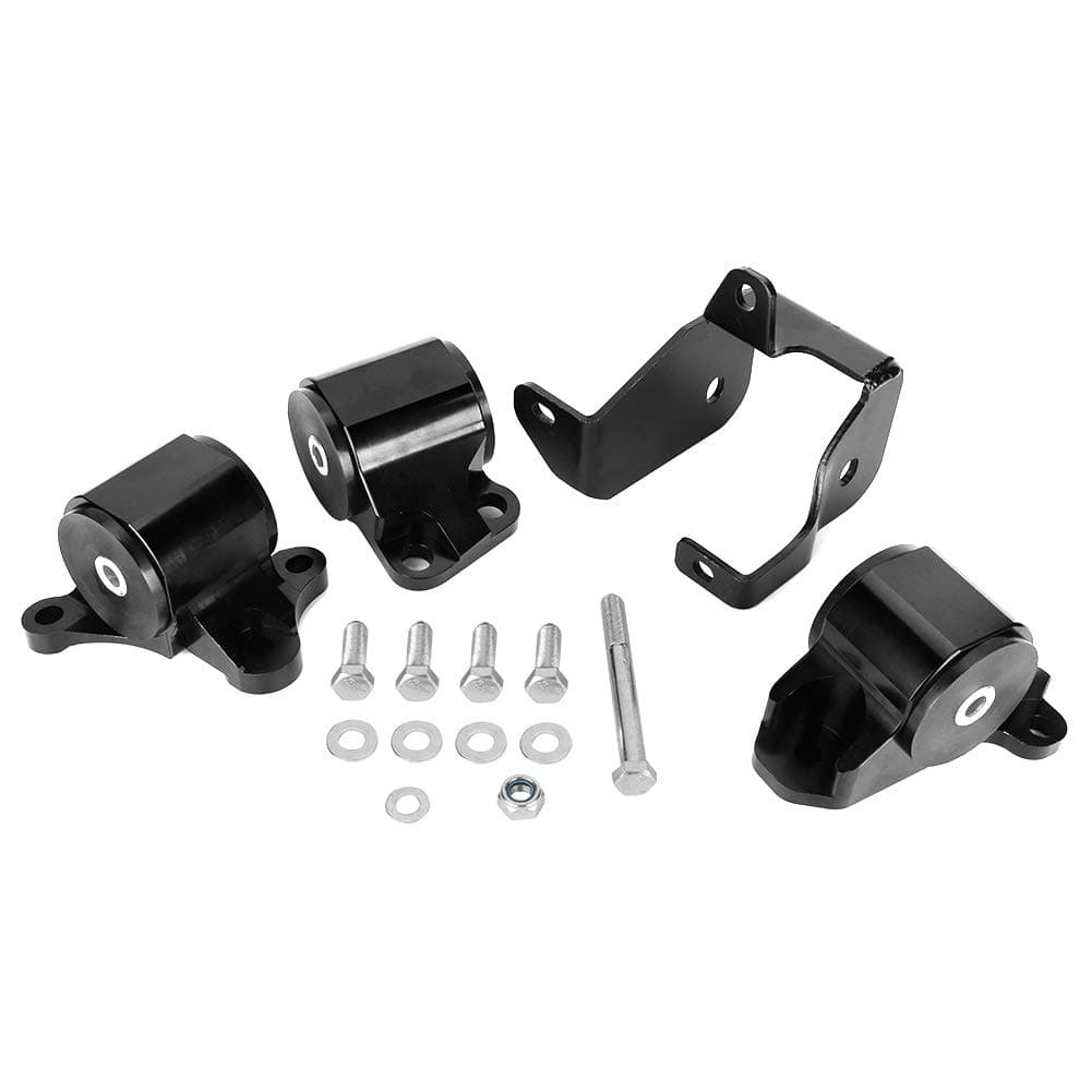 Gorgeri Engine Swap Motor Mounts,Aluminum B & D Series Engine Motor Mounts Bracket Kit Fit for civic 1996-2000 Black
