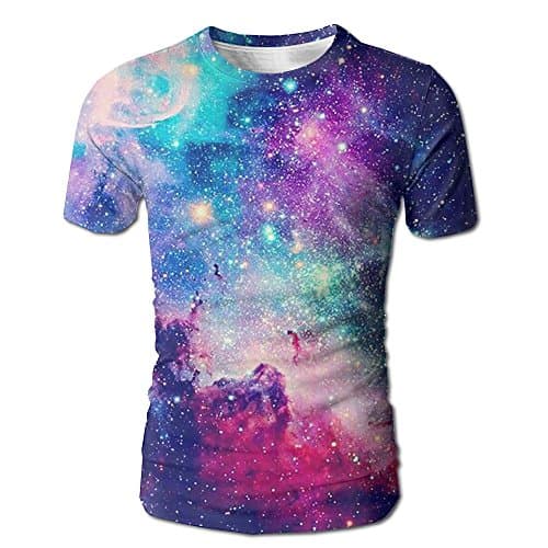 Men's T Shirts 3D Digital Full Printed Space Nebula Design Summer Casual Short Sleeves Graphic Tee