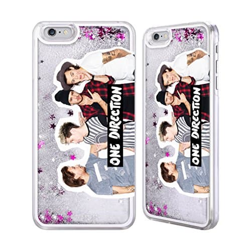 Official One Direction 1D Group 4 Group Photo Liquid Glitter Case For Apple iPhone 6 Plus / 6s Plus