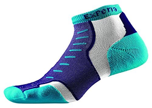 Thorlo Experia Unisex-Adults Thin Padded Running Low Cut Sock, Turquoise Vibe, 10-Small (Women's Shoe Size 7.0-9.0, Men's Shoe Size 6.0-8.0)