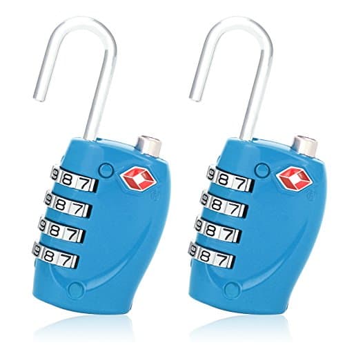 SinoWare Combination Padlocks Password Lock TSA Approved Locks For Luggage 2 Pack Blue Color