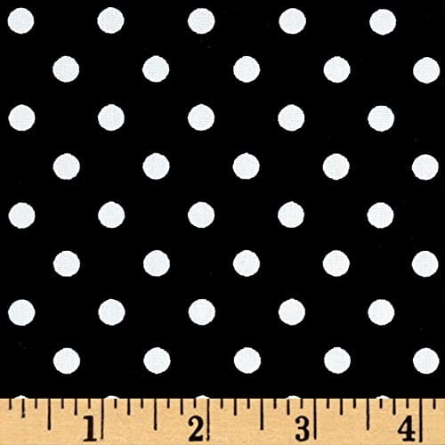 Cotton Stretch Poplin Polka Dots Black/White Fabric By The Yard