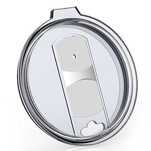 SheriffDrink Spill and Splash Resistant Lid with Slider Closure for 30 oz Tumblers - Fits YETI Rambler, Rtic, Ozark Trail, Sic Perfectly (30 oz, Clear)