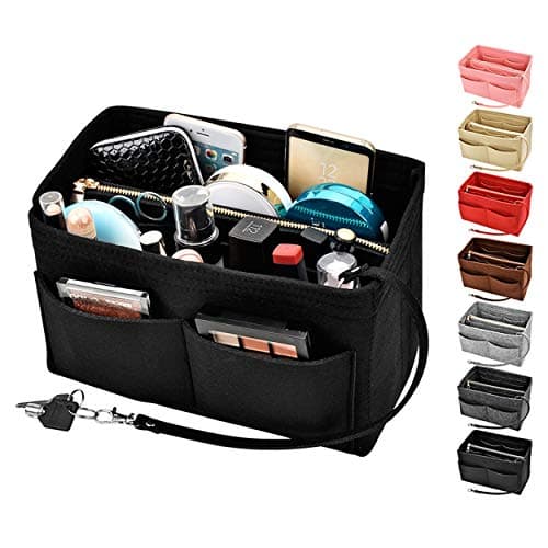 Purse organizer insert,Kumako Felt Bag Organizer,Lightweight&Sturdy With Zipper For LV Neverfull,Speedy,Longchamp&Tote Bags