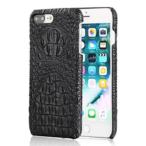 Onetop,for iphone 7 case Vintage Ultra Slim Thin Light Crocodile Pattern 4.7 inch (Black)