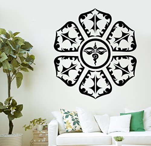 Little Angle Wall Decal Buddha Eyes Om Mandala Mantra Chakra Buddhism Vinyl Sticker (Z2875)