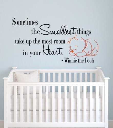 Sometimes The Smallest Things Take up The Most Room in Our Heart Winnie The Pooh Wall Decal Quote Decor Art