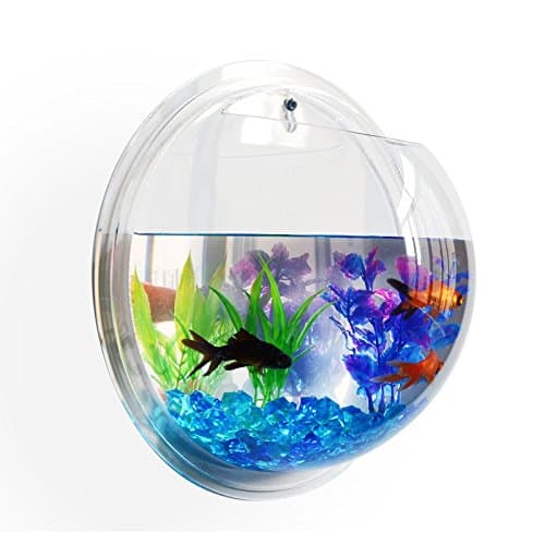 MetYoo Creative Wall Fish Bowl Bubble Wall Hanging Bowl Clear Acrylic Pot Aquarium
