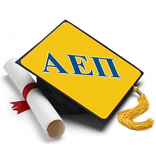 Greek Life Stuff Alpha Epsilon PI Graduation Cap Hat Topper Decoration Fraternity 8.5 x 8.5 Inch AEPi