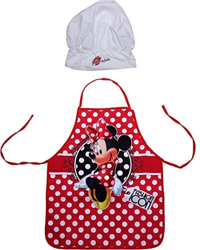 Minnie Mouse Childrens Cooking Chefs Hat and Apron Set By BestTrend