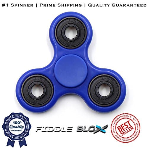 Premium Fidget Spinner Toy for Stress Relief, ADHD – Get the Original Fidgeting Toy by Fiddle Blox – Sensory, Anti-Anxiety, Ceramic Bearings for Kids &amp; Adults for the Office or Classroom (Blue)