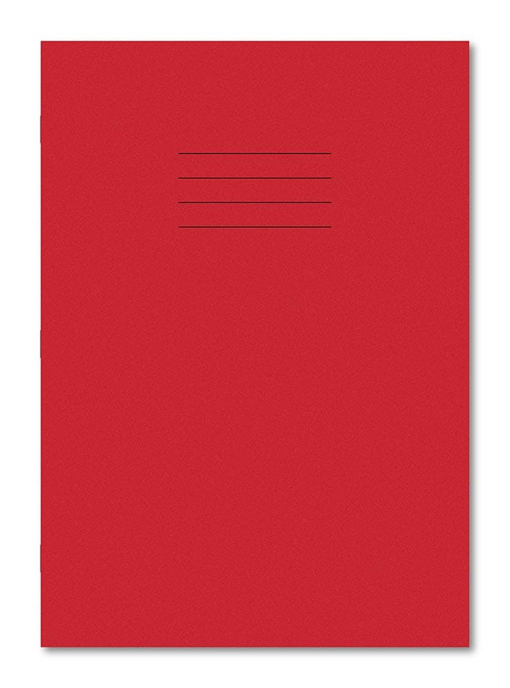 Hamelin A4 15 mm Ruled and Plain Alternating 32 Pages Exercise Book - Red (Pack of 100)