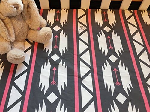 Sloan Pink and Grey Aztec Crib Sheet