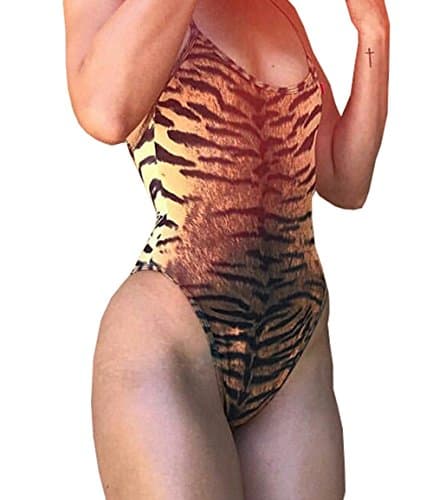 Sexy Tiger Leopard Stripped Print V Neck Bodysuits Backless Spaghetti Strap Body Shaping Jumpsuits