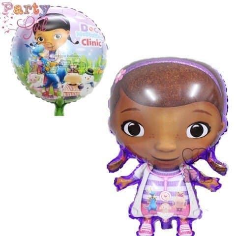 Doc.Mcstuffins Balloons 2 piece Set, Dr. Mcstuffins balloons .27inch body shape balloon Dr .Mcstuffins party decoration,kids party balloons