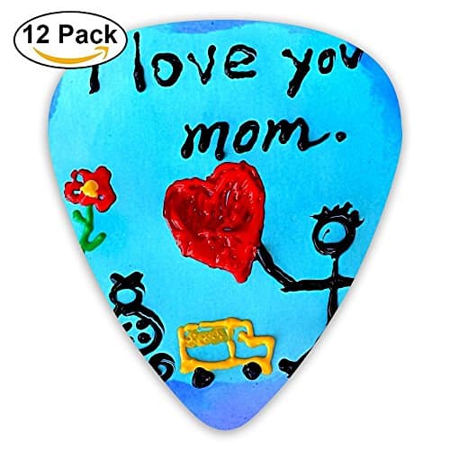 Maternal Love Guitar Picks 12 Pack Set Celluloid Medium Paddles Plectrums 0.46mm/0.71mm/0.96mm Instruments Bass For Guitarist Players Beginner