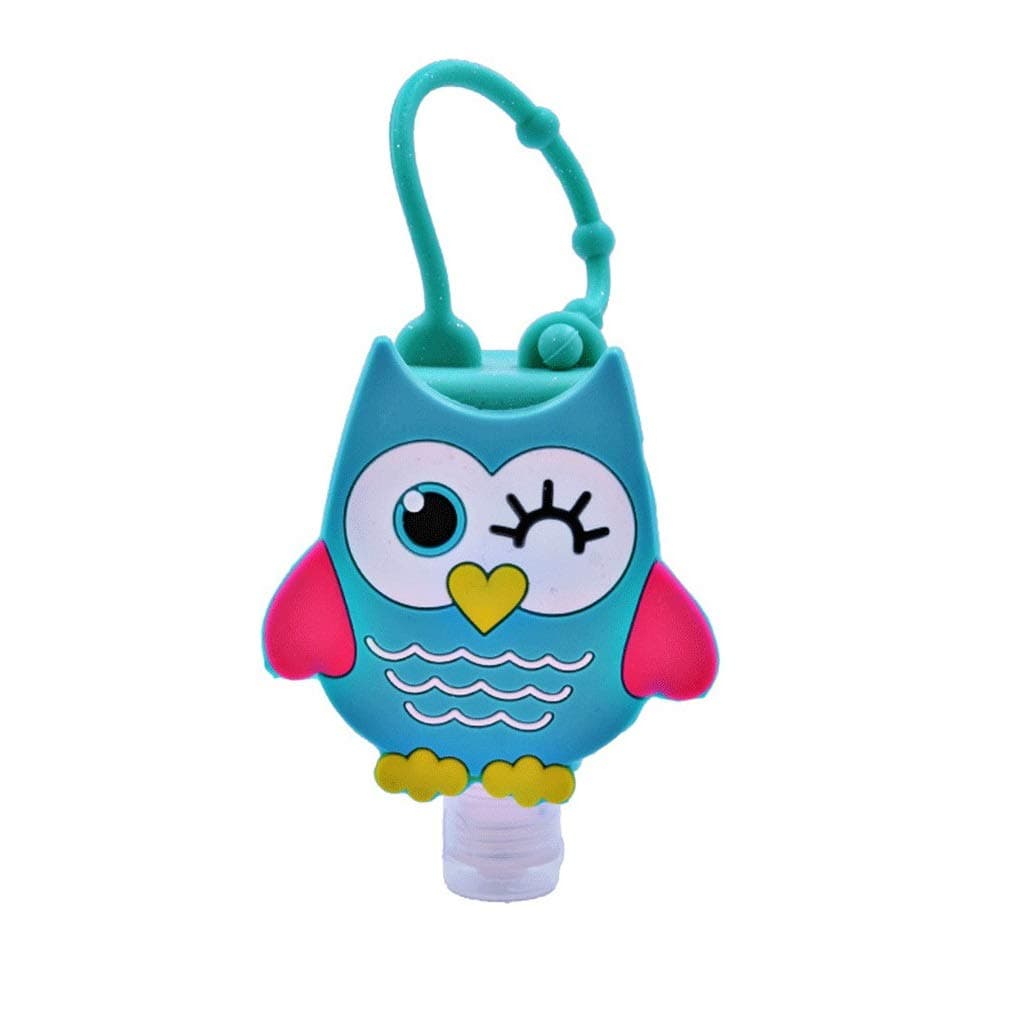 Hand Wash, 30ML Embossed Cute Colored Cartoon Owl Shape Silicone Mini Hand-sanitizzerr Disposable No Clean Detachable Cover Travel Portable Safe Gel Hand Soap - Qintaiourty