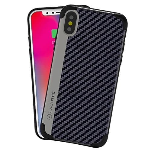 iPhone X Case, Laudtec Carbon Fiber iPhone Case, Scratch Resistant &amp; Corner Protection 0.5mm Ultra-thin and Lightweight Cellphone Case Shockproof Cover for Apple iPhone X 2017 (Gray)