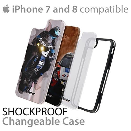 Patterned iPhone 8 | 7 Slim Case Cover Shockproof Shatterproof Scratch Resistant | Hybrid Bumper &amp; Covers | Precise Cutouts | 3 iPhone Pattern cover cases Pack - iPhone 7 &amp; 8 (black, Transparent)