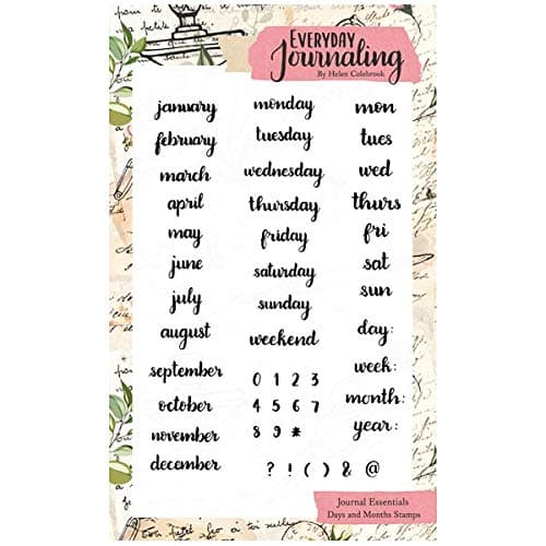 Everyday Journaling A6 Stamp Set Days & Months Set of 48 | Journal Essentials