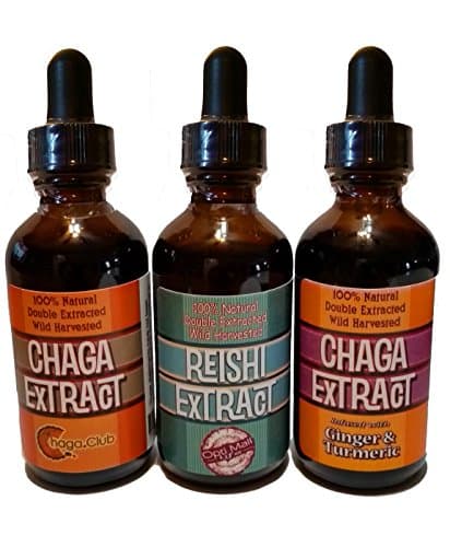 Chaga Mushroom 100% Pure Extract Liquid Drops (Mushroom Power Pack + HALF PRICED Bottle)