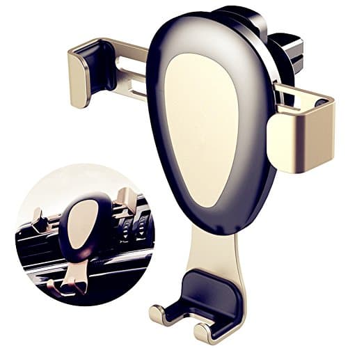 Air Vent Car Mount, Universal Car Phone Mount Holder Cradle, One-Handed Performance Compatible for iPhone X/8/7/6S/6/7 Plus, Samsung S8/S7/S6 Edge and Other Smartphones (Gold)