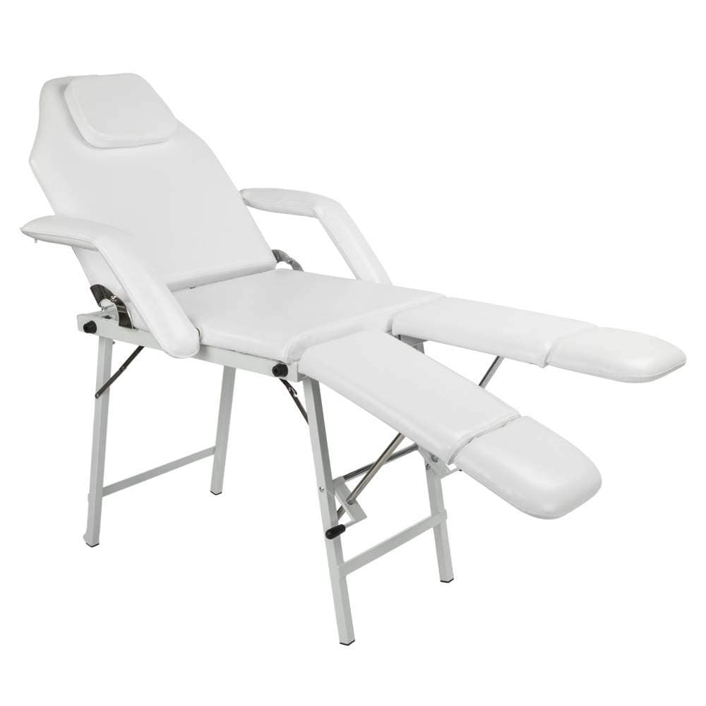 MAN Adjustable Salon SPA Pedicure Massage Tattoo Therapy Bed Split Leg Chair Beauty Equipment White [Energy Class A]