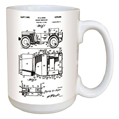Jeep Patent Coffee Mug - Large 15 Ounce Ceramic Mug