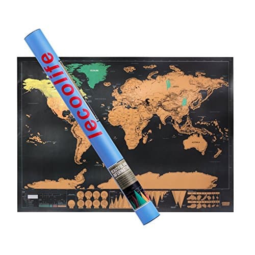 Scratch Off World Map Poster, [Accurate World Map] for Kids fun learning about the world as much as you traveling it.Great Gift For Travelers &amp; Home Decoration (32.5"x23.5")