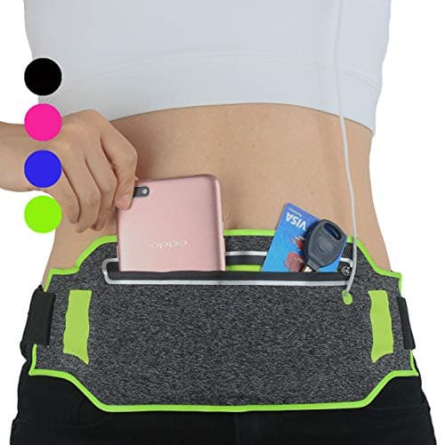 Sweatproof Slim iPhone Running Pouch Belt,Ultra Light No-Bounce Waist Pack for Running,Workouts,Cycling and More,Fits iPhone XS,XS Max,iPhone XR,iPhone X 8 7Plus Galaxy S9 S8 Edge Note 8 9