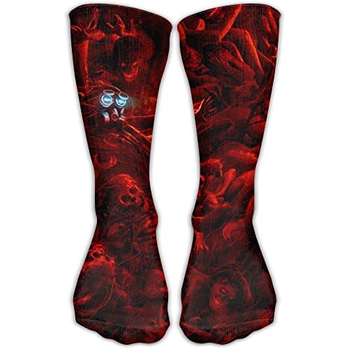 Male Red Skull Vector Pattern Gifts Long Sock Personalized Athletic Stockings For Men