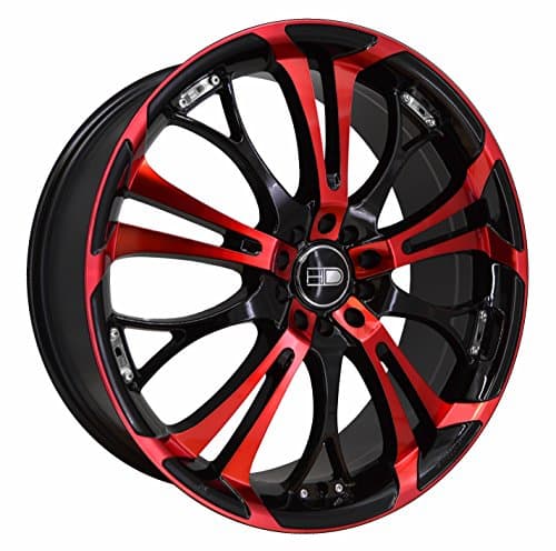 HD Offroad Spinout Custom Wheel - 16x7, 40 Offset, 5x100 Bolt Pattern, 73.1mm Hub - Gloss Black with Red Face Rim