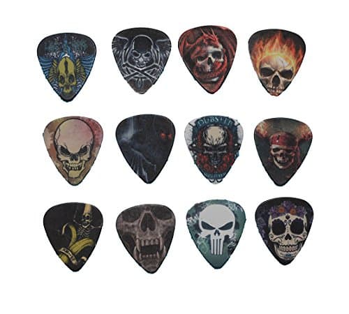 Skulls &amp; Madness! Dark Artwork Medium Guitar Picks - Set of 12 Picks