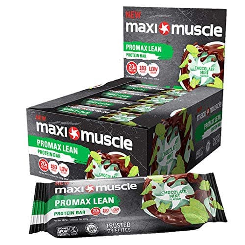 MaxiMuscle Promax Lean High Protein Bar, Chocolate Mint, 55 g, Pack of 12