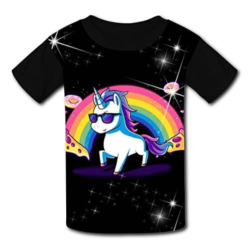 Cool Unicorn Kids Pattern T-shirt soft Unique Cool Print Girls ClothesXS