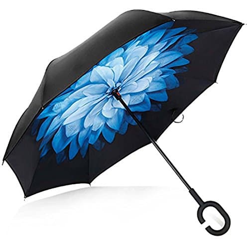 Inverted Umbrella Double Layer Windproof Reverse Umbrella for Car and Outdoor Use