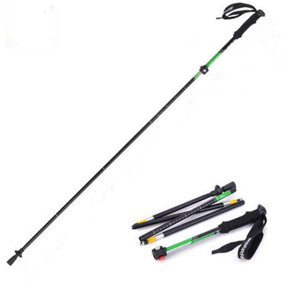 Tip-top Store Folding Collapsible Travel Hiking Trekking Pole Lightweight Walking Stick (Gree + Black)
