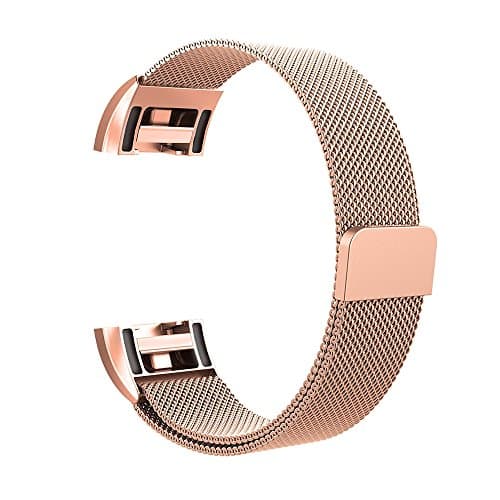 Fitbit Charge 2 Bands,PASAONE Milanese Loop Stainless Steel Replacement Metal Bands with Adjustable Magnet Lock