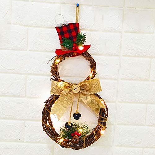 bdrsjdsb Christmas Garland Round Triangular Bowknot LED Light Wall Hanging Wreath Decor Gift Multicolor Triangular