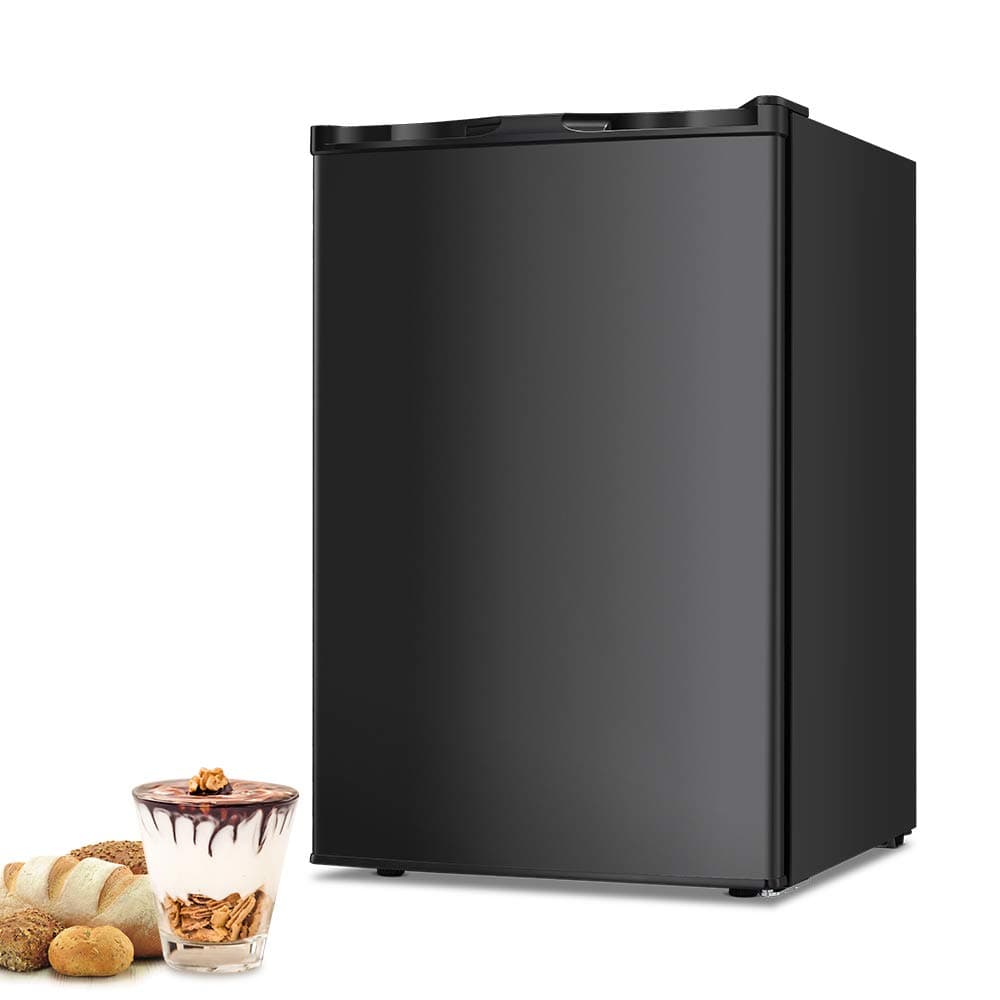 Joy Pebble Upright Freezer 3.0 Cubit Feet with Removable Shelf, Adjustalbe Thermostat, Compact Reversible Single Door Vertical Freezers for Home/Hotel/Dorm/Office or Bar (3.0 cu.ft, Black)