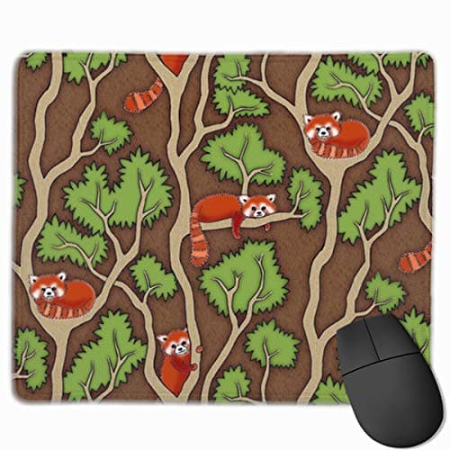 MaoYTUI Mouse Pad,Forest Red Panda Design Mousepad Non Slip Rubber Gaming Mouse Pad Rectangle Mouse Pads for Computers Laptop(9.8 X 11.8in)