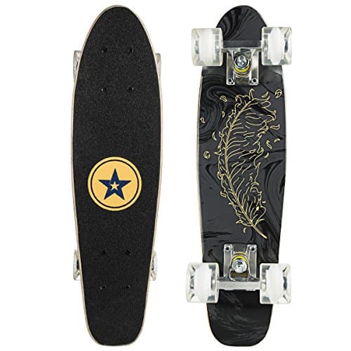 NAVESTAR Cruiser Skateboard 22" Mini Skateboard Complete with Maple Wood Deck, Smooth Bearing, 82A PU Wheels for Beginners, Kids, Boys, Girls, Youths