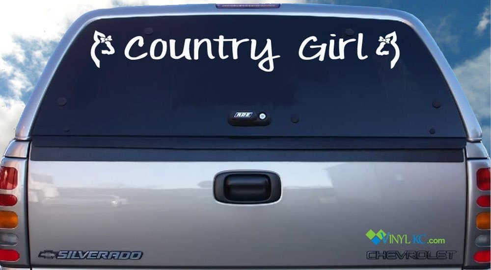 Country Girl Windshield Decal - (White)