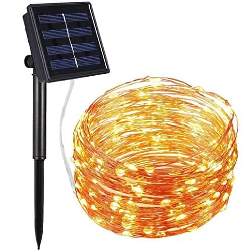 Outdoor Solar hanging lamp With Integrated Solar Panel And LEDs For Lighting LED String Lights,Lights Copper Wire String Lights for Bottle DIY Decor,Outdoor BBQ, Gathering, Party, Wedding, Holiday (Yellow)