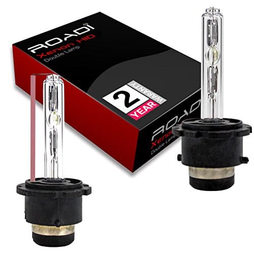 Roadi HID Xenon Replacement Bulbs - D2S - D2C - D2R - 10000K - Bright Blue(1 Pair) - 2 Year Warranty