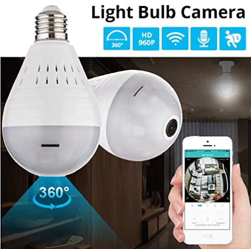 LED Light 960P Wireless Panoramic Home Security WiFi CCTV Fisheye Bulb Lamp IP Camera 360 Degree Home Security Burglar