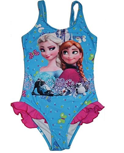 Ella Blu Store Frozen Stripe One Piece Swimsuit (10A, Multi Color)