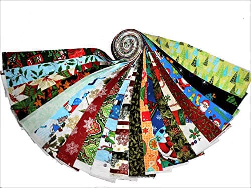 20 2.5" Christmas Jelly Roll 20 Different Prints-1 of Each WOF #1