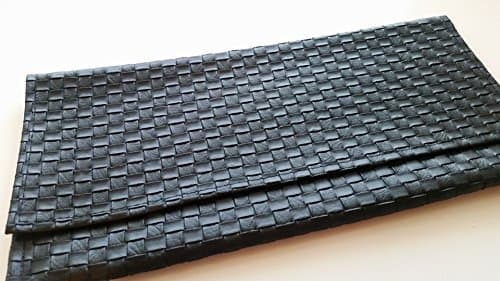 Faux Leather Woven Clutch Handbag
